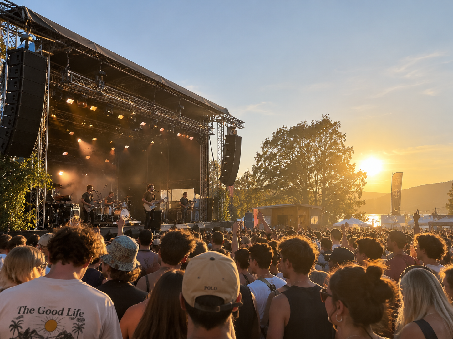 Un concert avec une foule